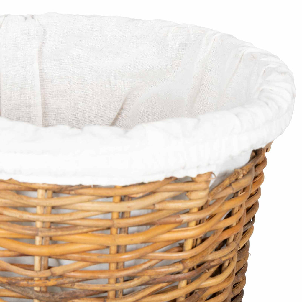Wäschekorb mit Deckel 2 pcs Naturbraun Kubu Rattan
