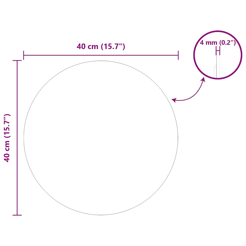 Wandspiegel Rund Ø 40 cm Gehärtetes Glas