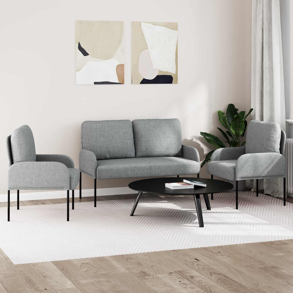 Sofagarnituren 3 pcs Hellgrau 115 x 56 x 80 cm Sperrholz