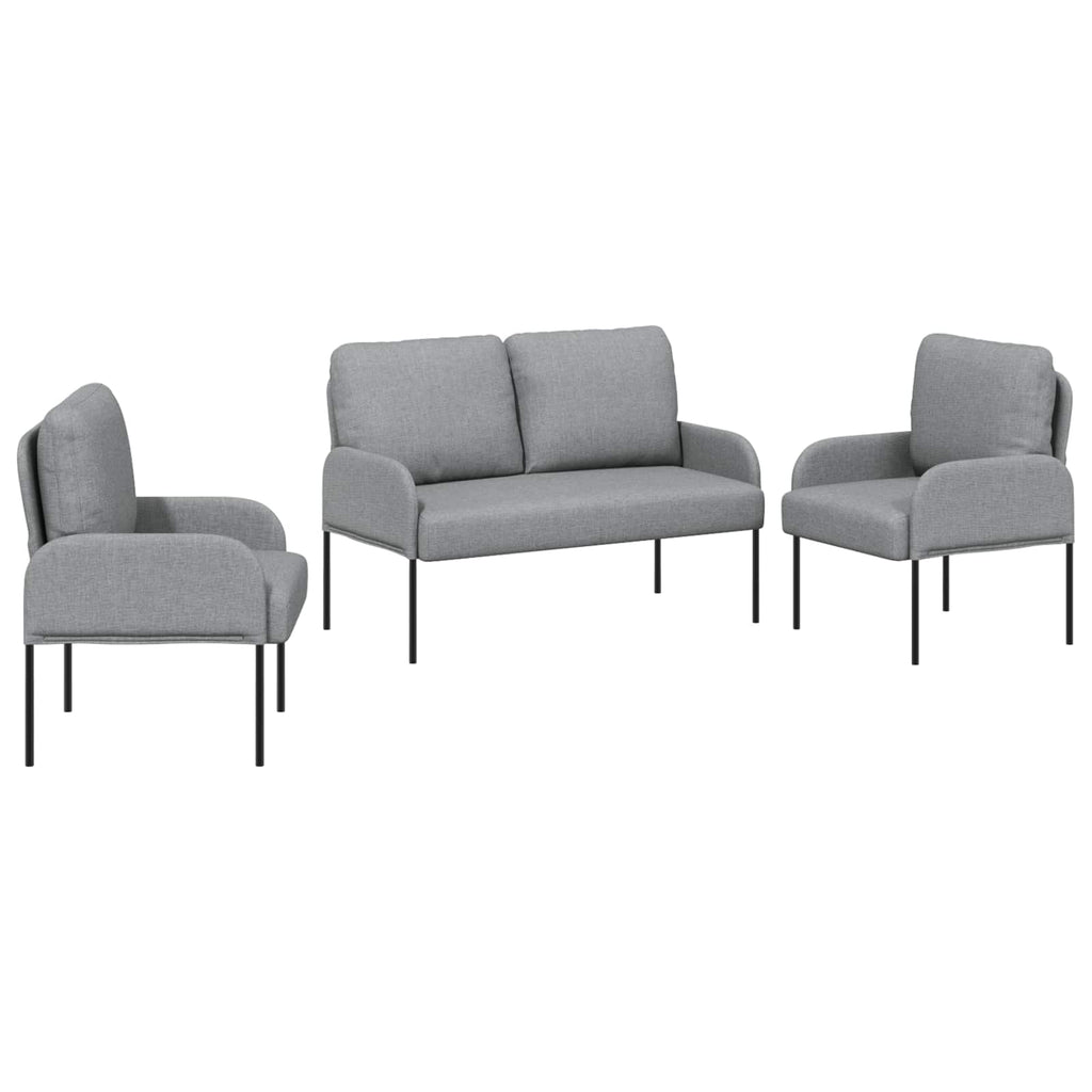 Sofagarnituren 3 pcs Hellgrau 115 x 56 x 80 cm Sperrholz