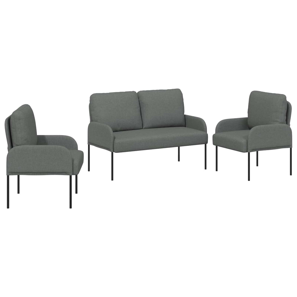 Sofagarnituren 3 pcs Dunkelgrau 115 x 56 x 80 cm Sperrholz