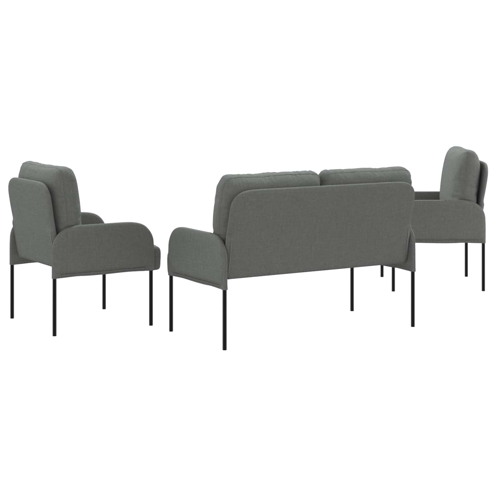 Sofagarnituren 3 pcs Dunkelgrau 115 x 56 x 80 cm Sperrholz