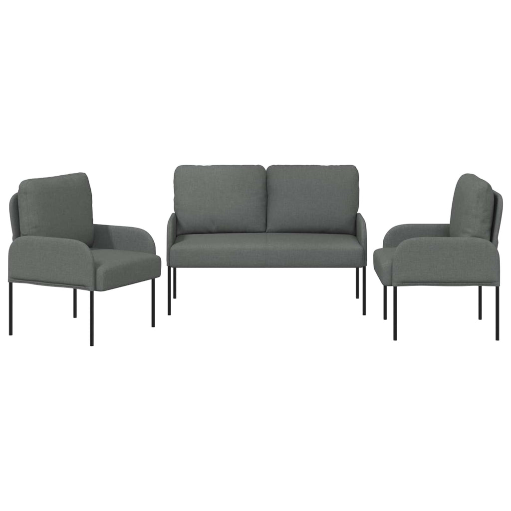 Sofagarnituren 3 pcs Dunkelgrau 115 x 56 x 80 cm Sperrholz