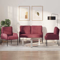 Sofagarnituren 3 pcs Weinrot 115 x 56 x 80 cm Sperrholz