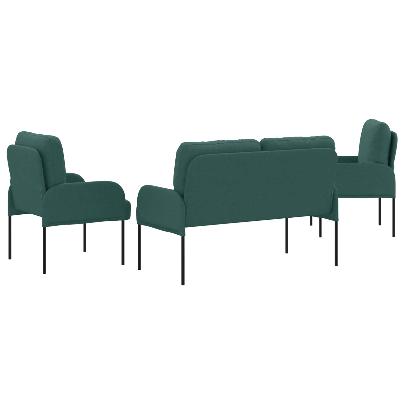 Sofagarnituren 3 pcs Dunkelgrün 115 x 56 x 80 cm Sperrholz
