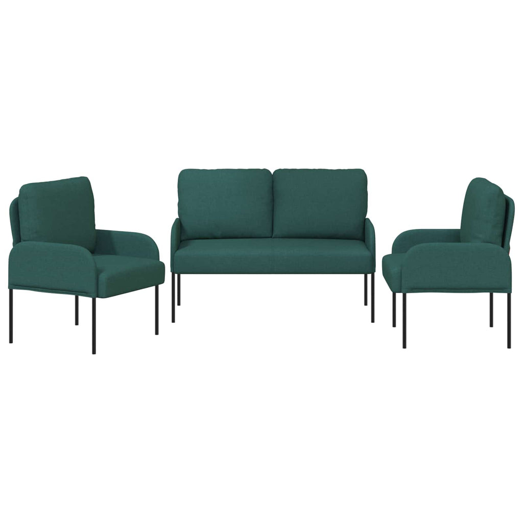 Sofagarnituren 3 pcs Dunkelgrün 115 x 56 x 80 cm Sperrholz
