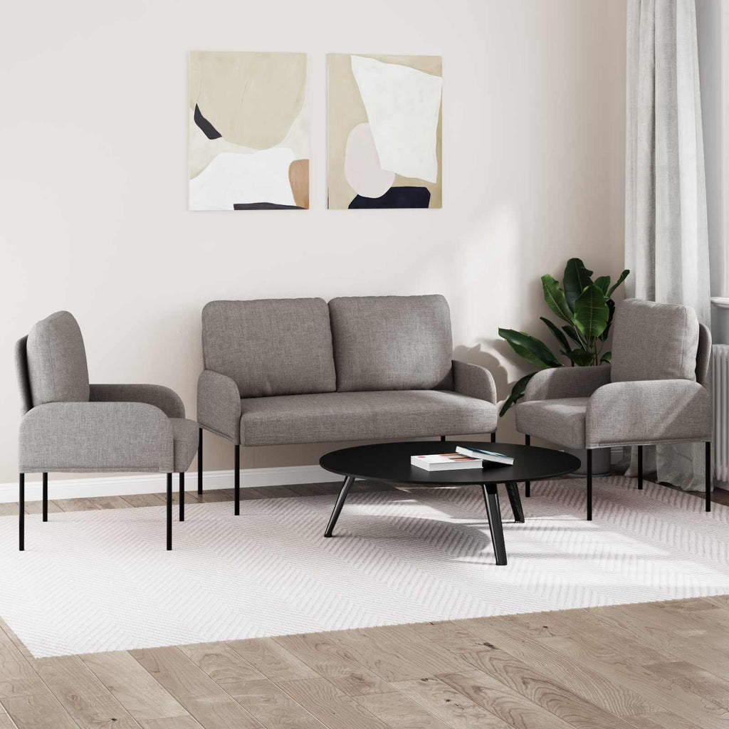 Sofagarnituren 3 pcs Taupe 115 x 56 x 80 cm Sperrholz