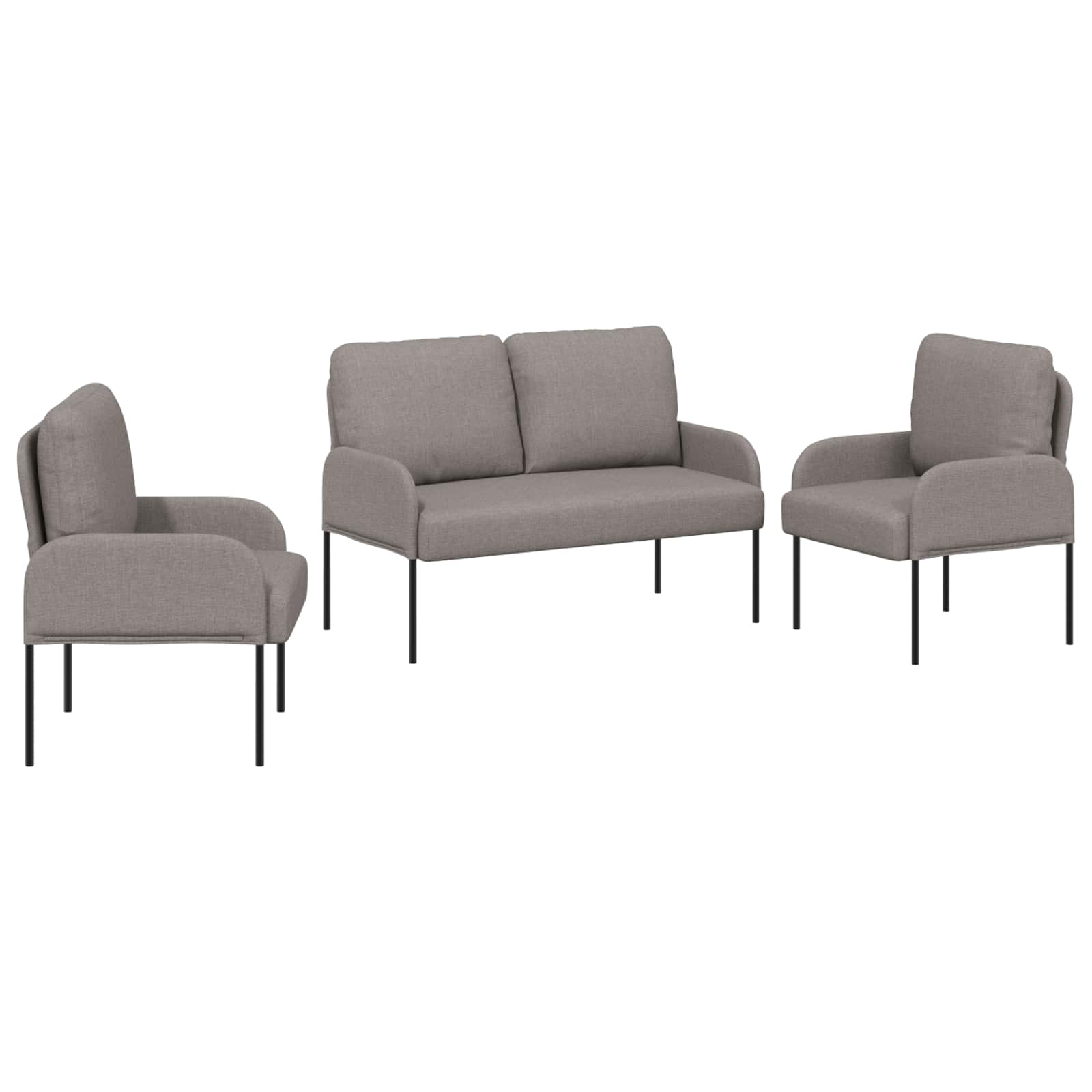 Sofagarnituren 3 pcs Taupe 115 x 56 x 80 cm Sperrholz