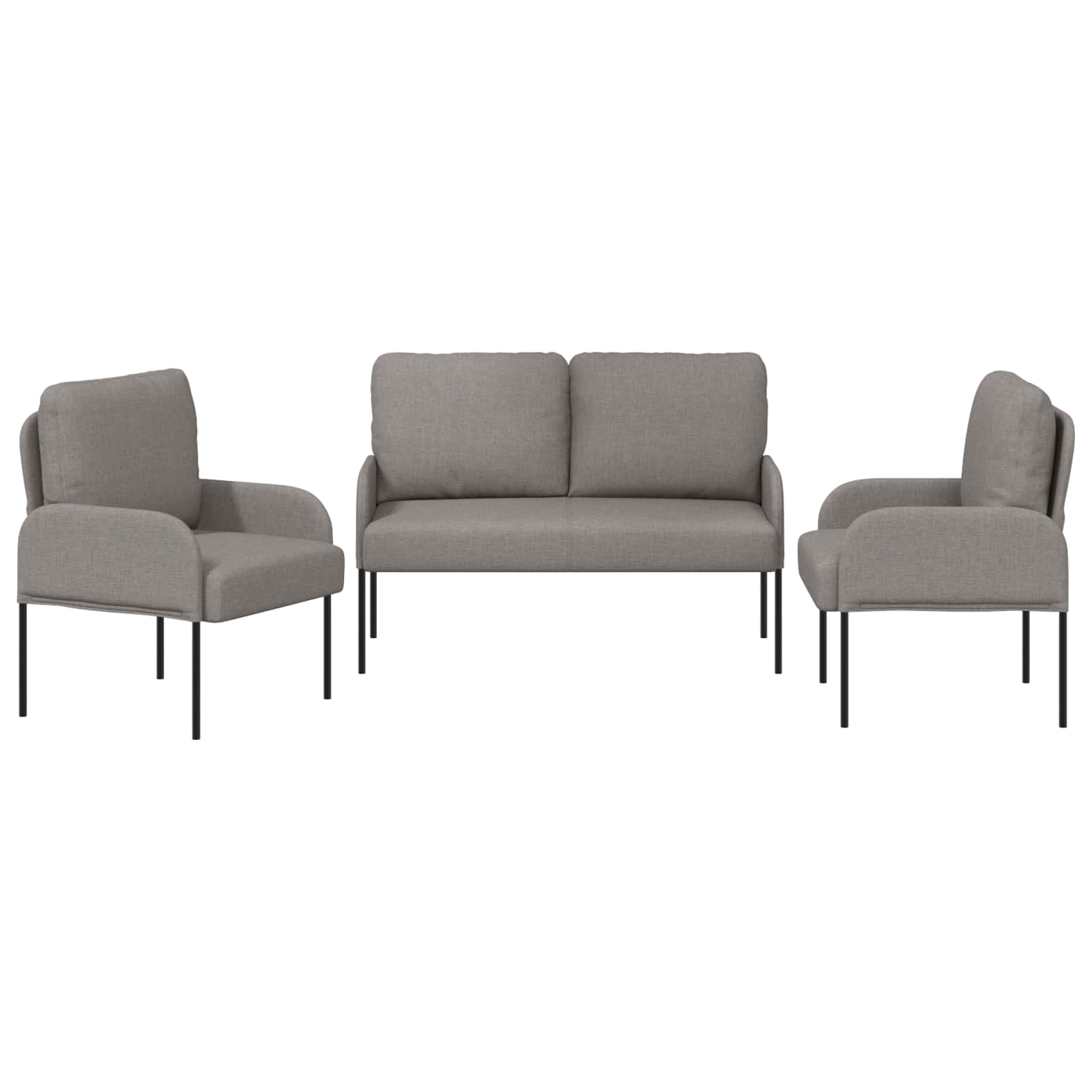 Sofagarnituren 3 pcs Taupe 115 x 56 x 80 cm Sperrholz