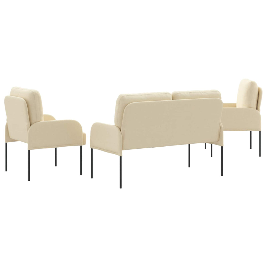 Sofagarnituren 3 pcs Creme 115 x 56 x 80 cm Sperrholz