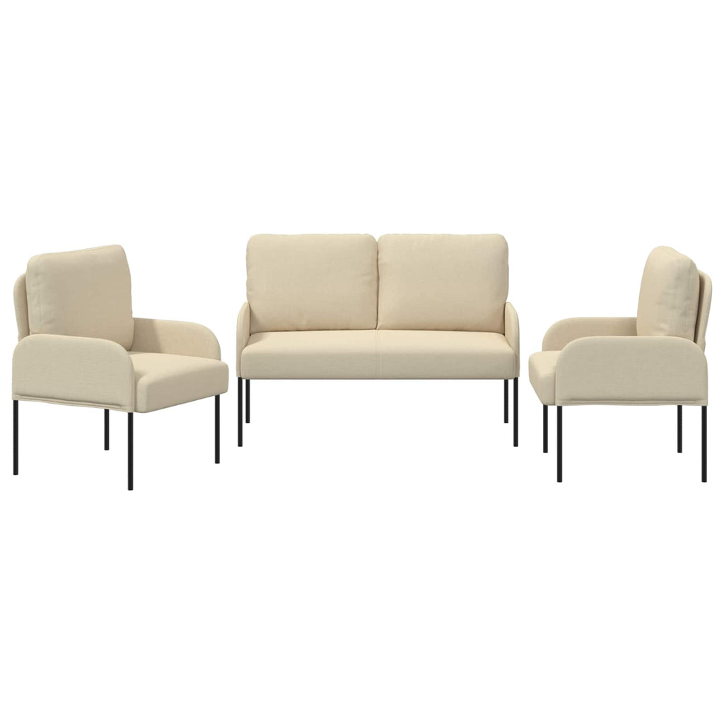 Sofagarnituren 3 pcs Creme 115 x 56 x 80 cm Sperrholz