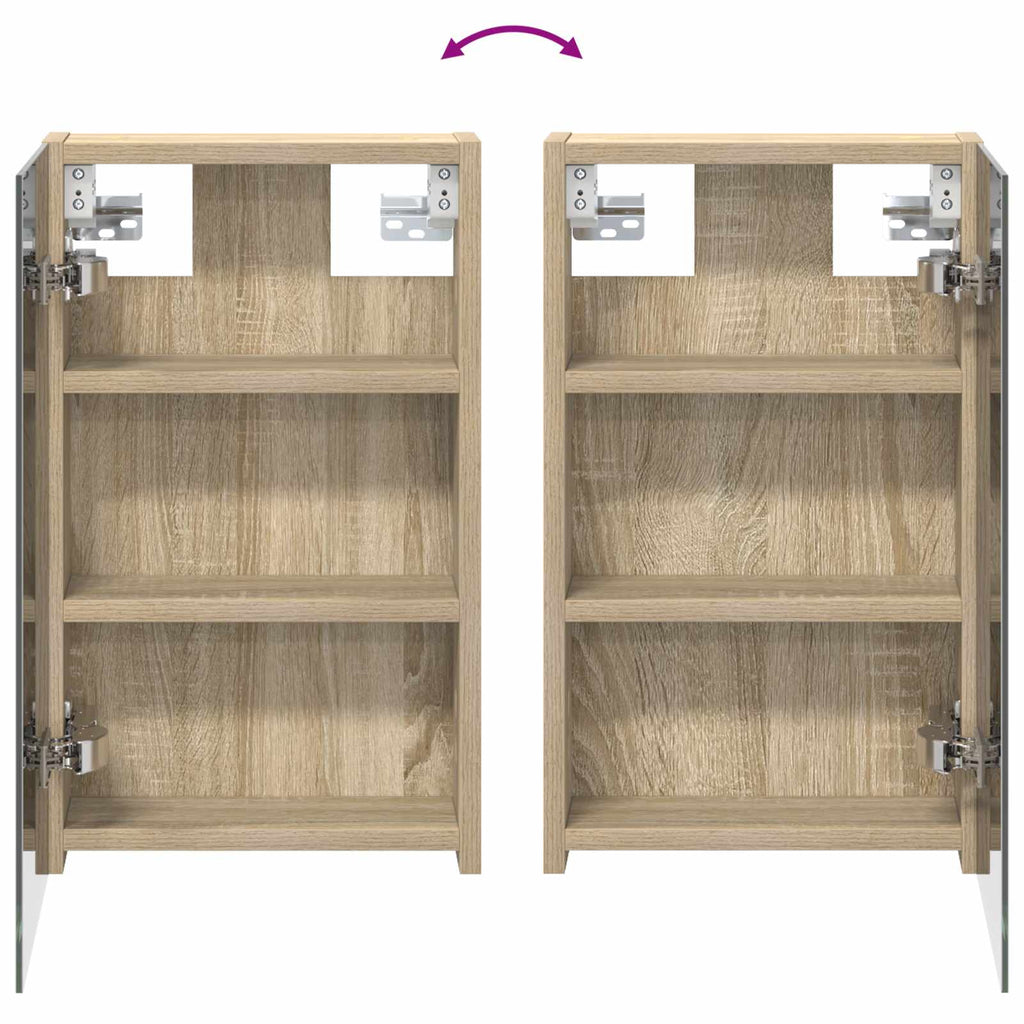 Badezimmerspiegelschrank mit Tür Sonoma-Eiche 30 x 10,5 x 50 cm