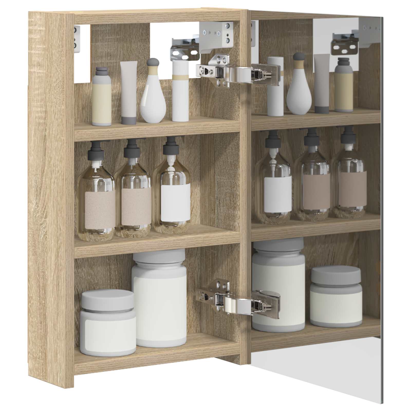 Badezimmerspiegelschrank mit Tür Sonoma-Eiche 30 x 10,5 x 50 cm