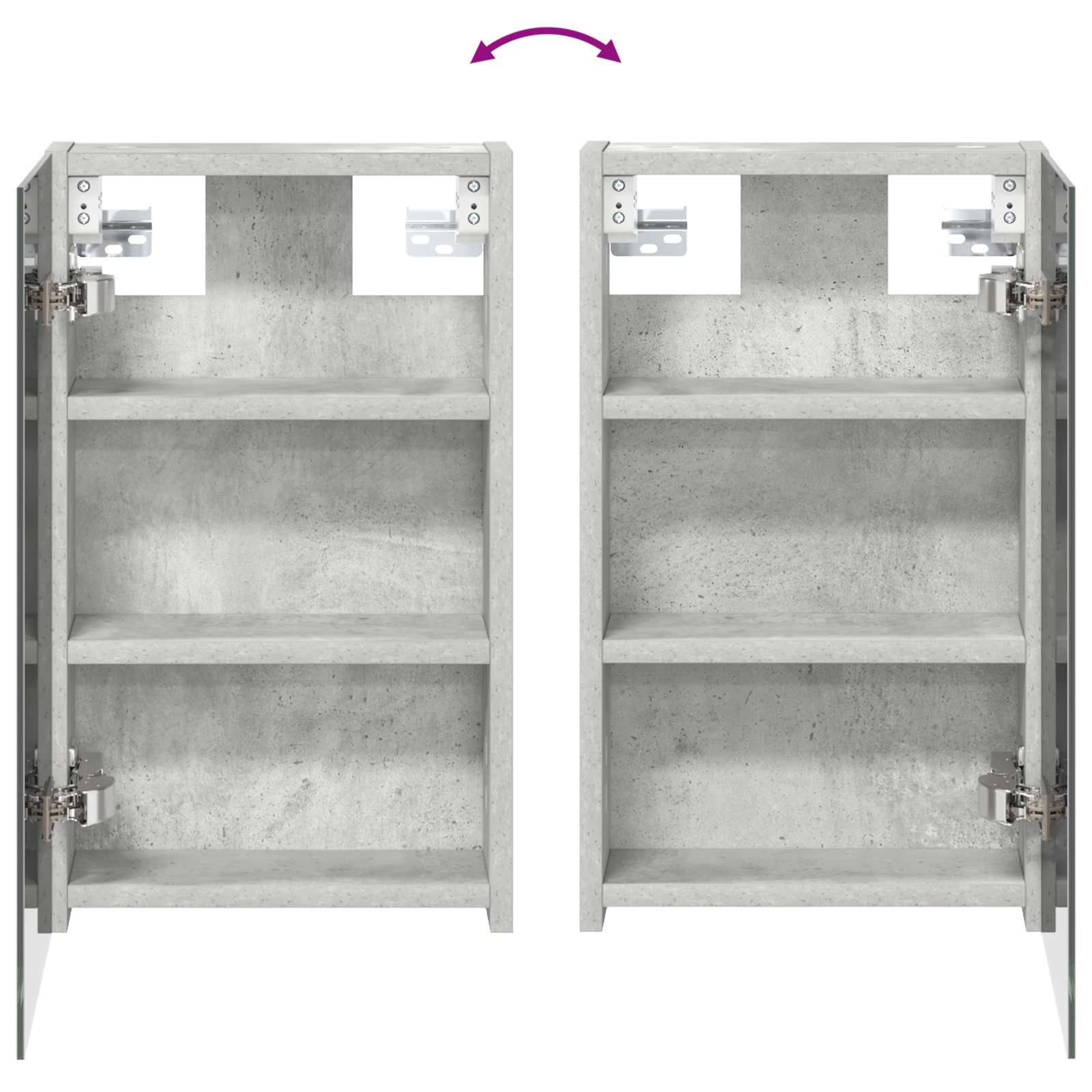 Badezimmerspiegelschrank mit Regal Beton Grau 30 x 10,5 x 50 cm