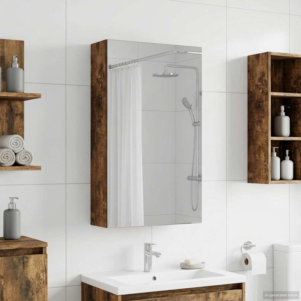 Badezimmerspiegelschrank Geräucherte Eiche 30 x 10,5 x 50 cm