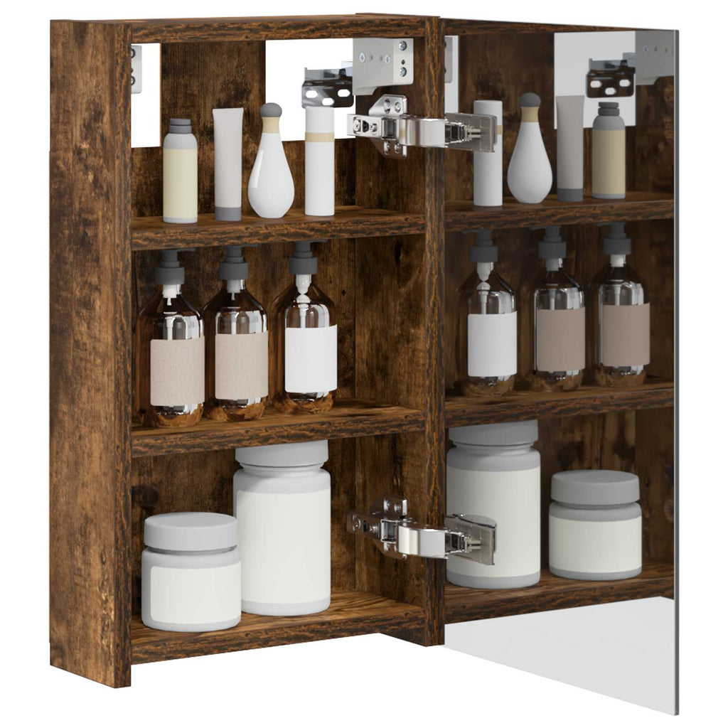 Badezimmerspiegelschrank Geräucherte Eiche 30 x 10,5 x 50 cm