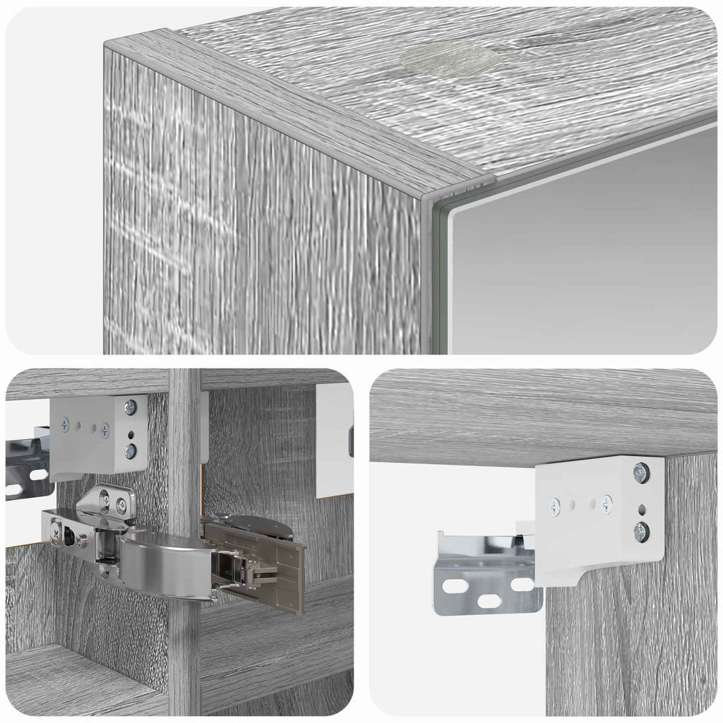 Badezimmerspiegelschrank Graues Sonoma 30 x 10,5 x 50 cm