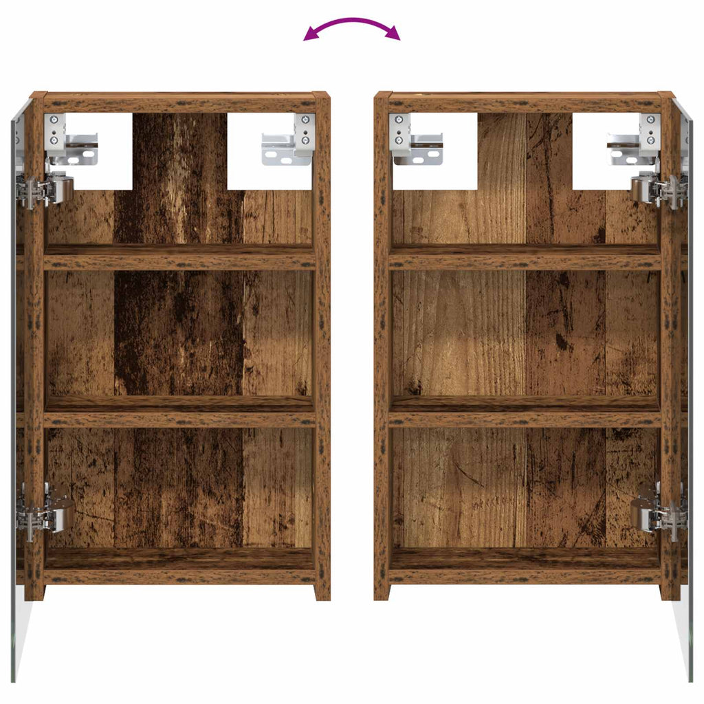 Badezimmerspiegelschrank mit Regal Altholz 30 x 10,5 x 50 cm