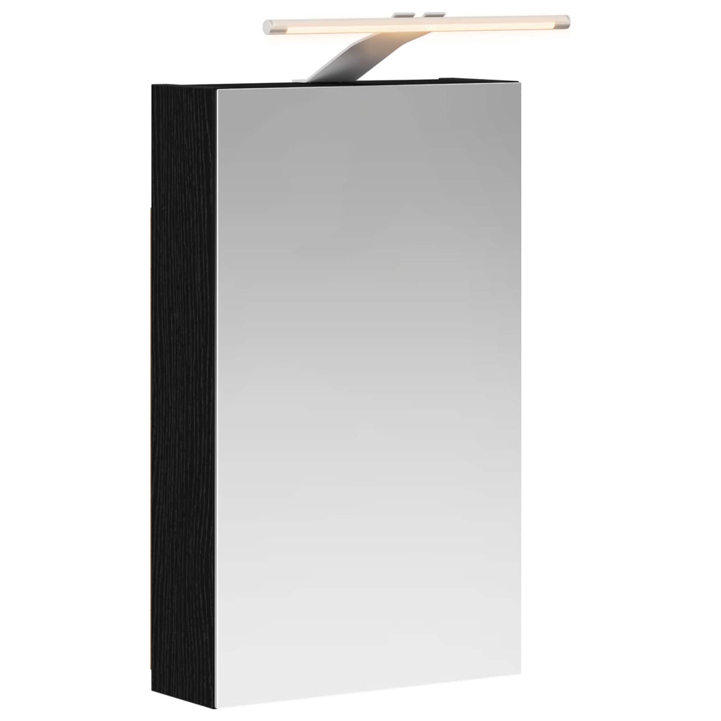 Badezimmerspiegelschrank Schwarz Eichen-Optik 30 x 10,5 x 50 cm
