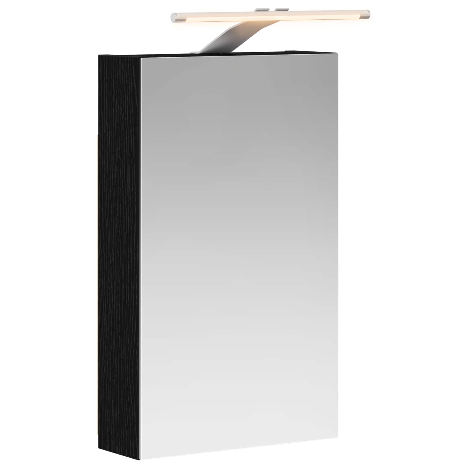 Badezimmerspiegelschrank Schwarz Eichen-Optik 30 x 10,5 x 50 cm