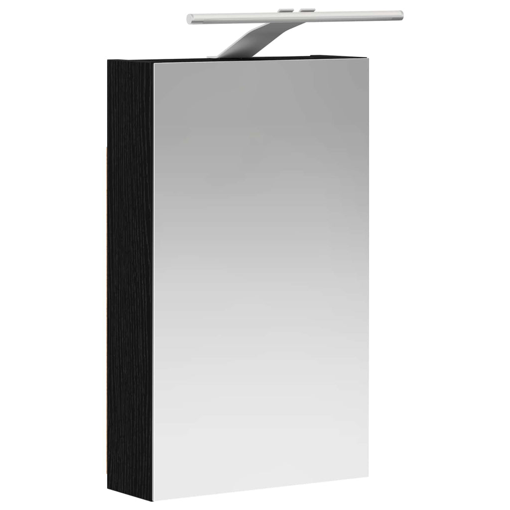 Badezimmerspiegelschrank Schwarz Eichen-Optik 30 x 10,5 x 50 cm