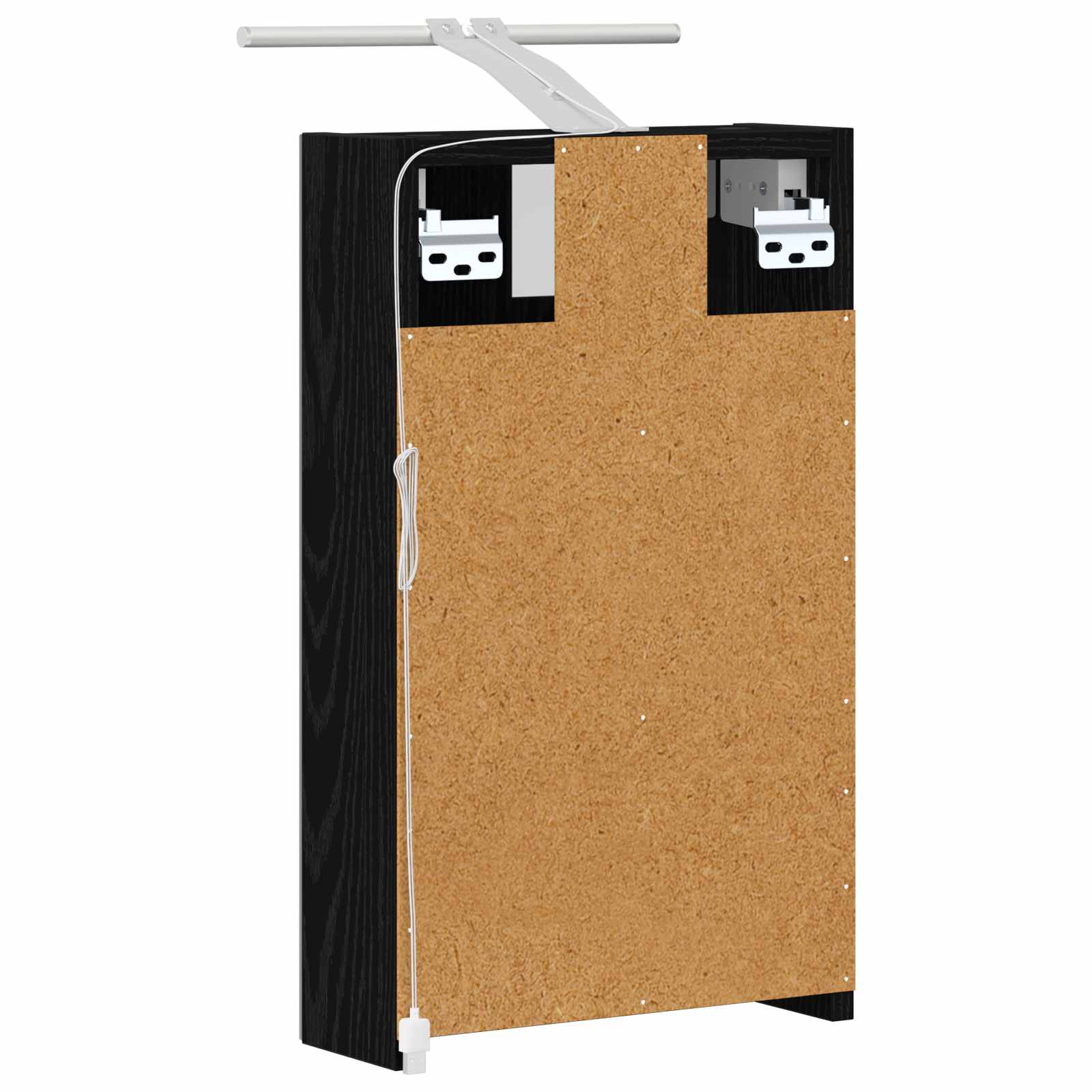 Badezimmerspiegelschrank Schwarz Eichen-Optik 30 x 10,5 x 50 cm