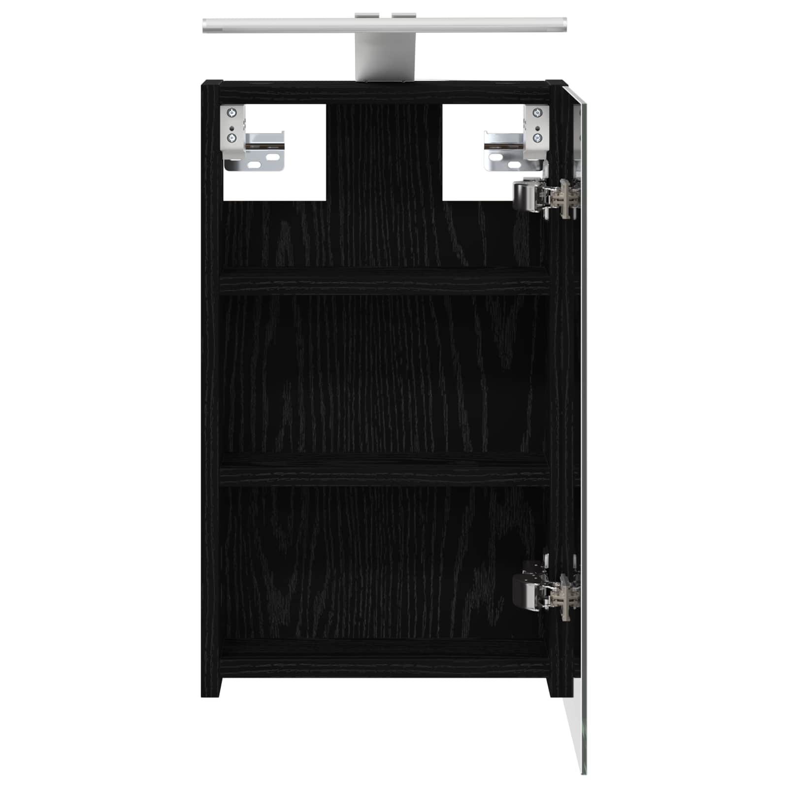 Badezimmerspiegelschrank Schwarz Eichen-Optik 30 x 10,5 x 50 cm