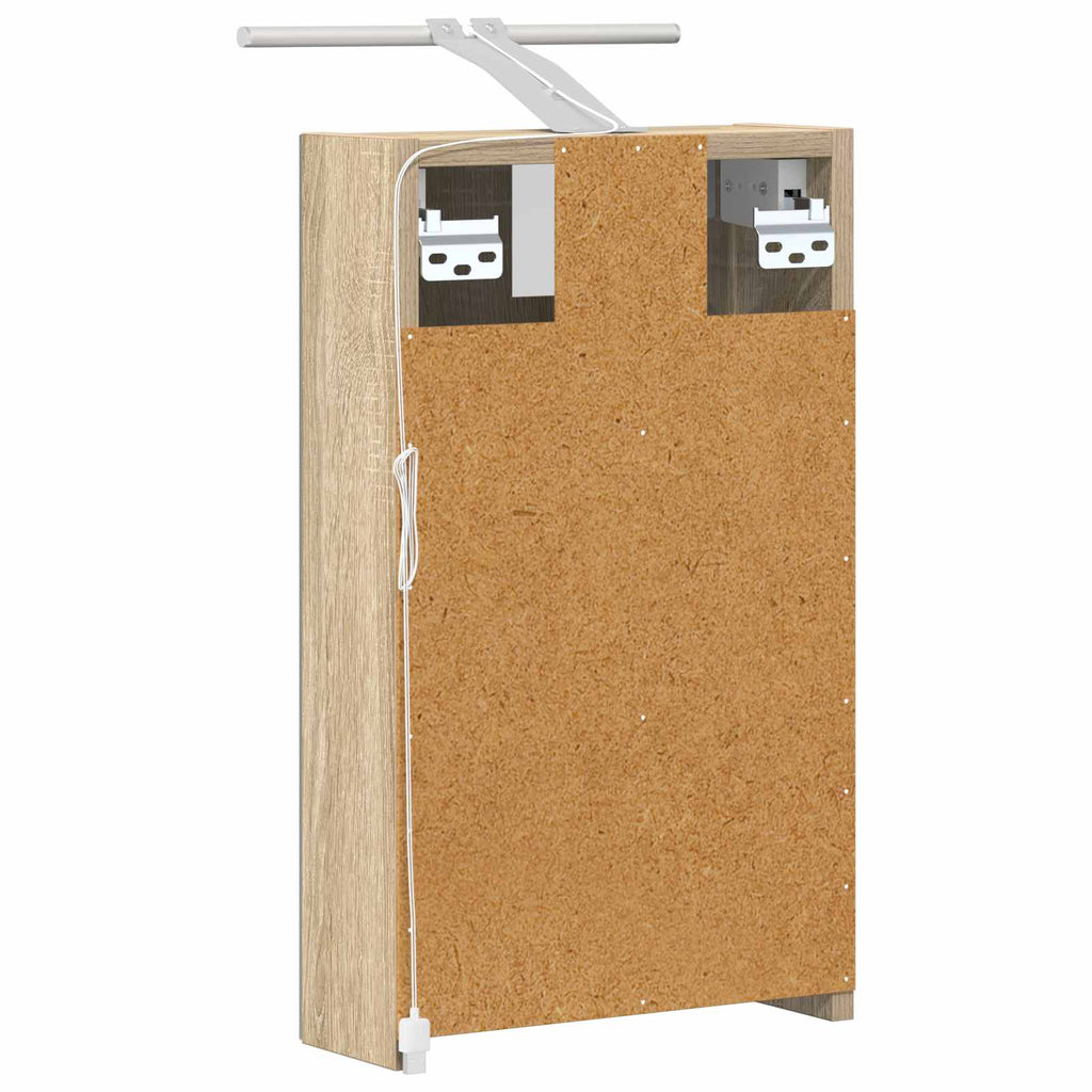 Badezimmerspiegelschrank mit Tür Sonoma-Eiche 30 x 10,5 x 50 cm