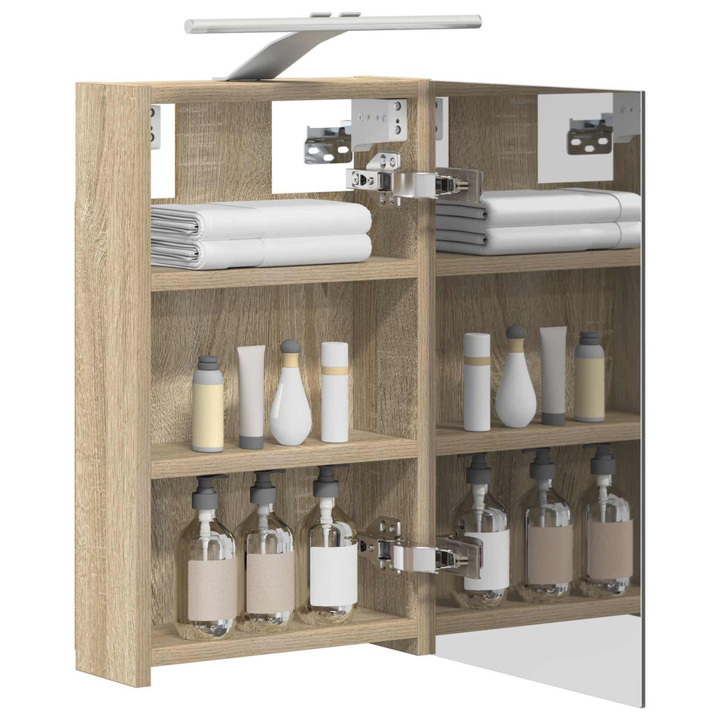 Badezimmerspiegelschrank mit Tür Sonoma-Eiche 30 x 10,5 x 50 cm