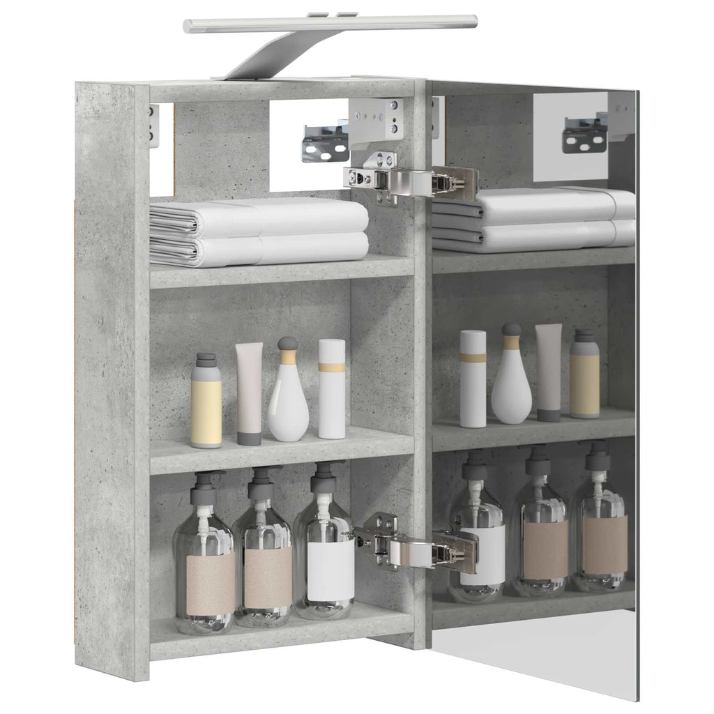 Badezimmerspiegelschrank mit Regal Beton Grau 30 x 10,5 x 50 cm