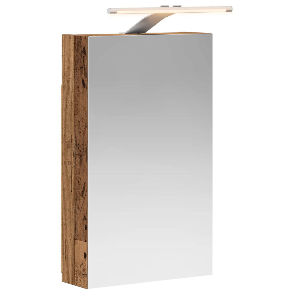 Badezimmerspiegelschrank mit Regal Altholz 30 x 10,5 x 50 cm