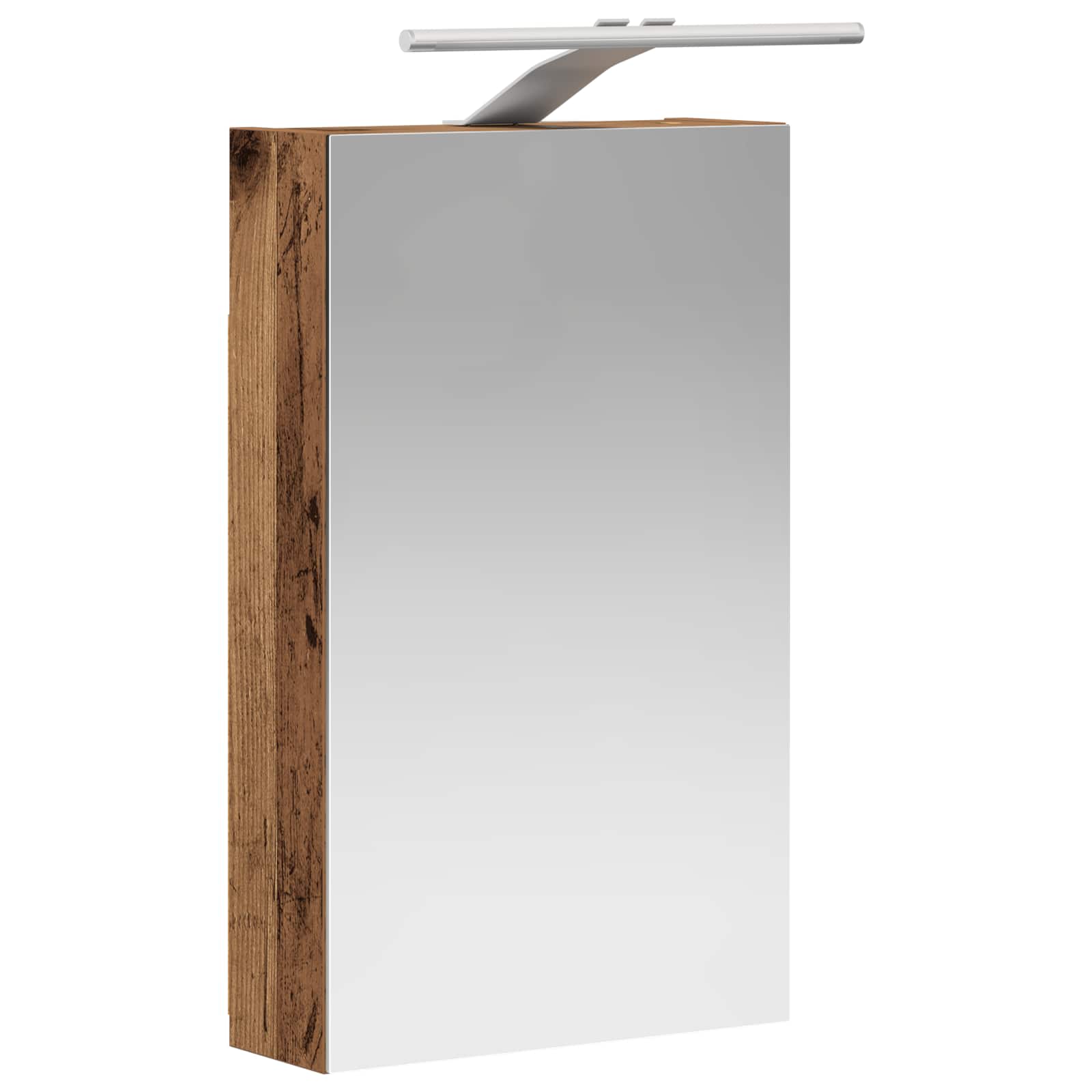 Badezimmerspiegelschrank mit Regal Altholz 30 x 10,5 x 50 cm