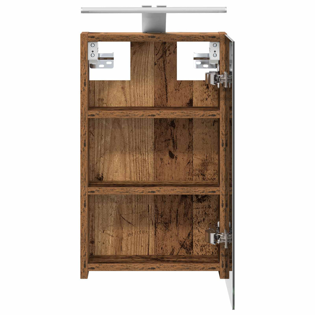 Badezimmerspiegelschrank mit Regal Altholz 30 x 10,5 x 50 cm