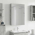 Badezimmerspiegelschrank mit Tür Beton Grau 40 x 10,5 x 60,5 cm