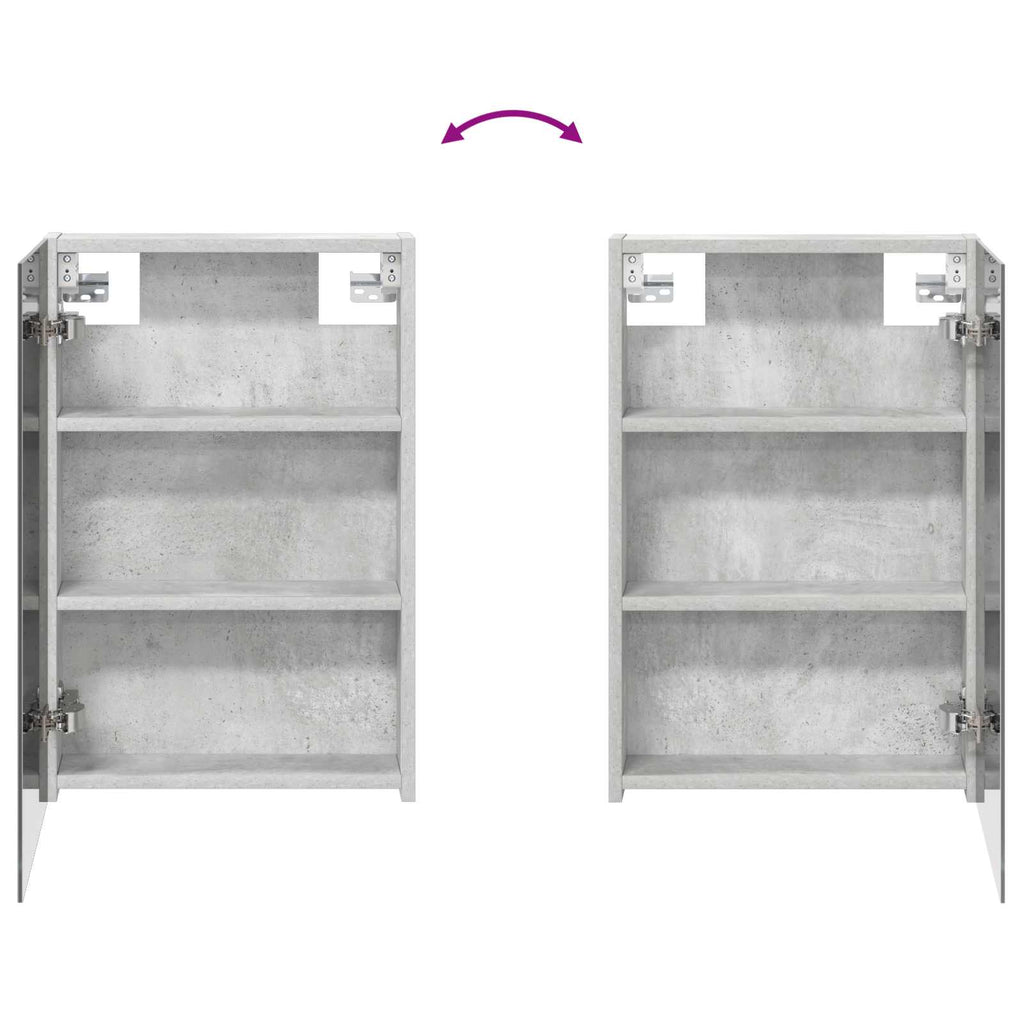 Badezimmerspiegelschrank mit Tür Beton Grau 40 x 10,5 x 60,5 cm