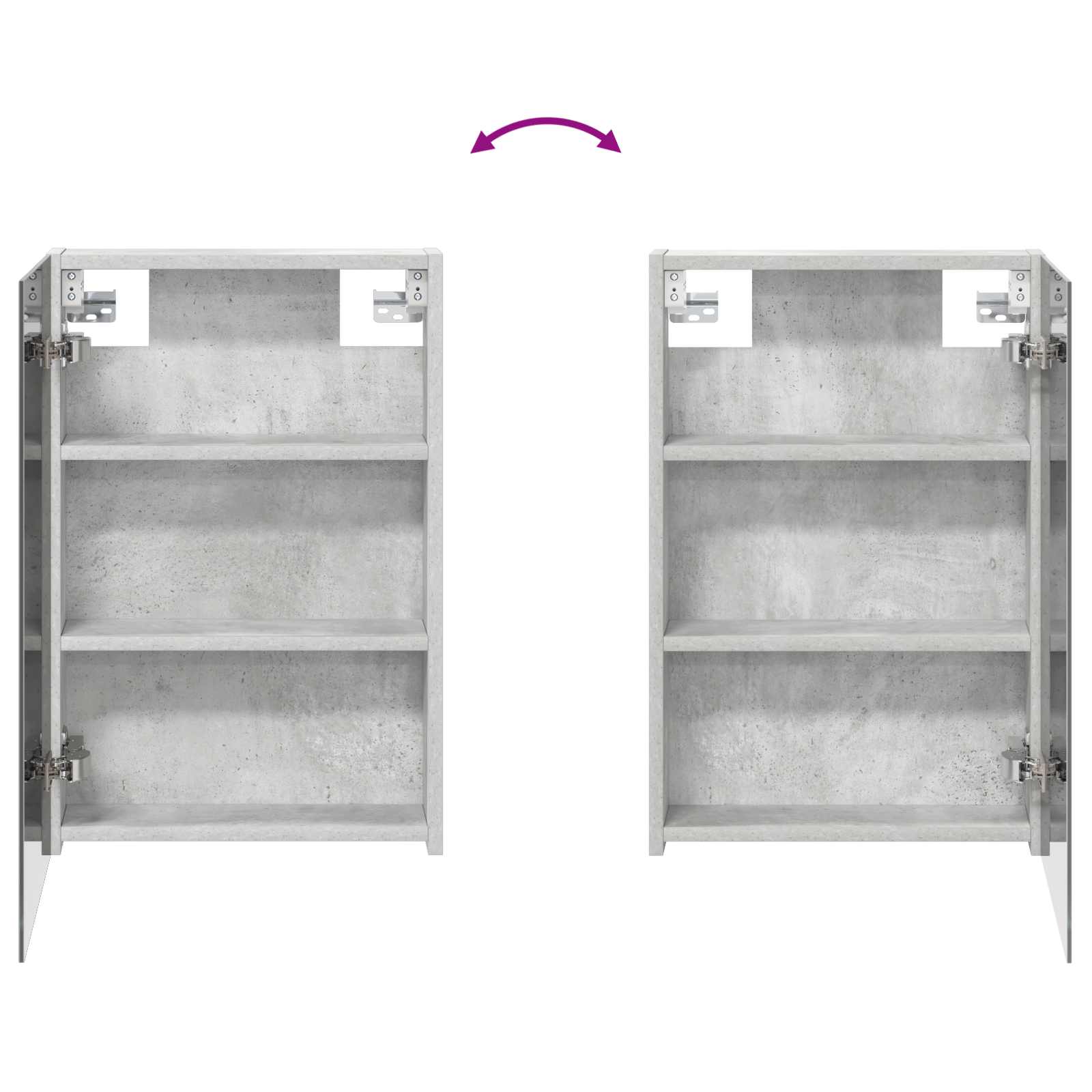 Badezimmerspiegelschrank mit Tür Beton Grau 40 x 10,5 x 60,5 cm
