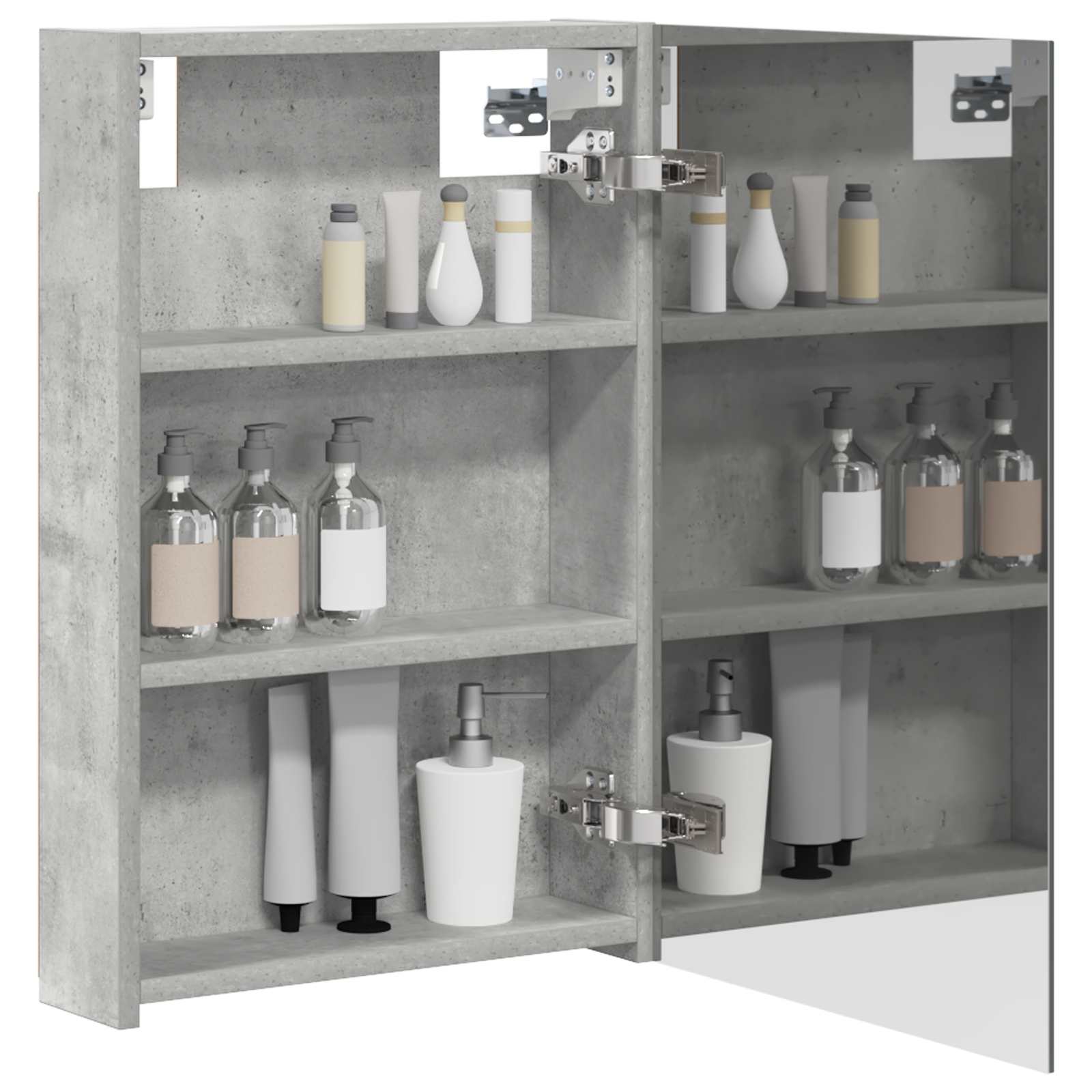 Badezimmerspiegelschrank mit Tür Beton Grau 40 x 10,5 x 60,5 cm