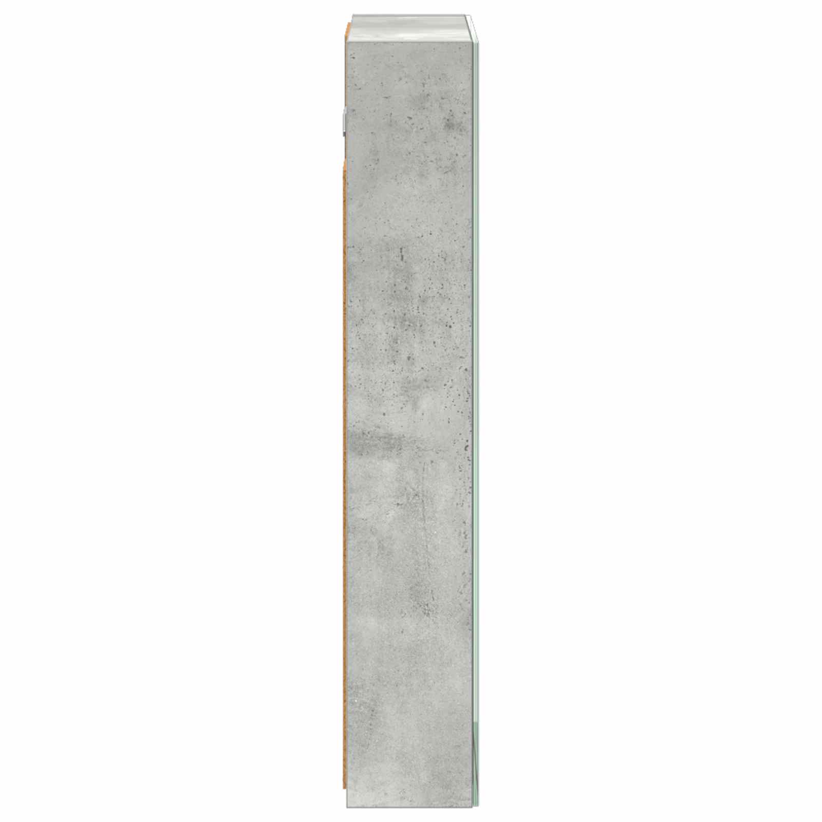 Badezimmerspiegelschrank mit Tür Beton Grau 40 x 10,5 x 60,5 cm