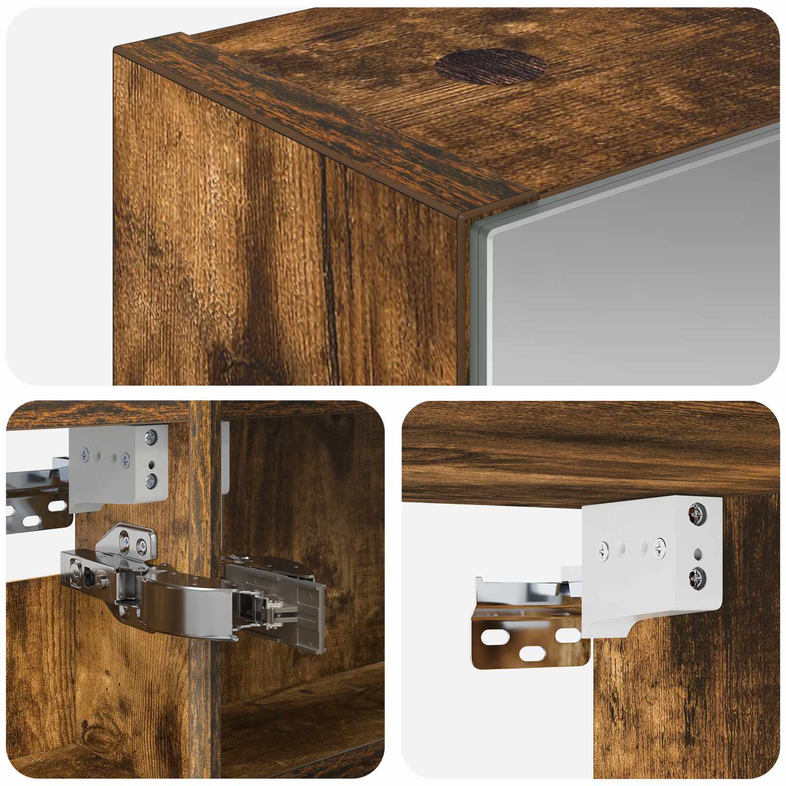 Badezimmerspiegelschrank Geräucherte Eiche 40 x 10,5 x 60,5 cm