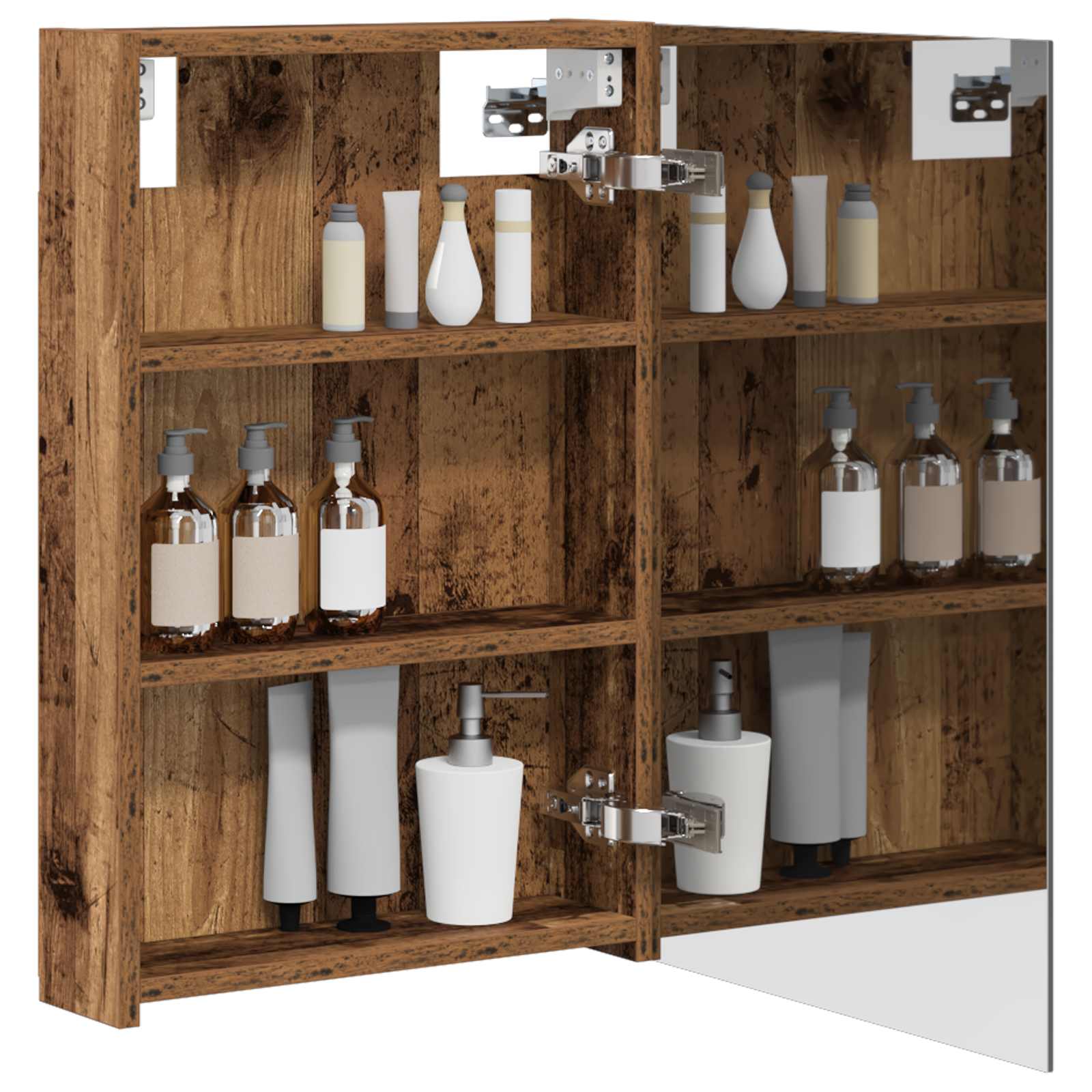 Badezimmerspiegelschrank mit Regal Altholz 40 x 10,5 x 60,5 cm