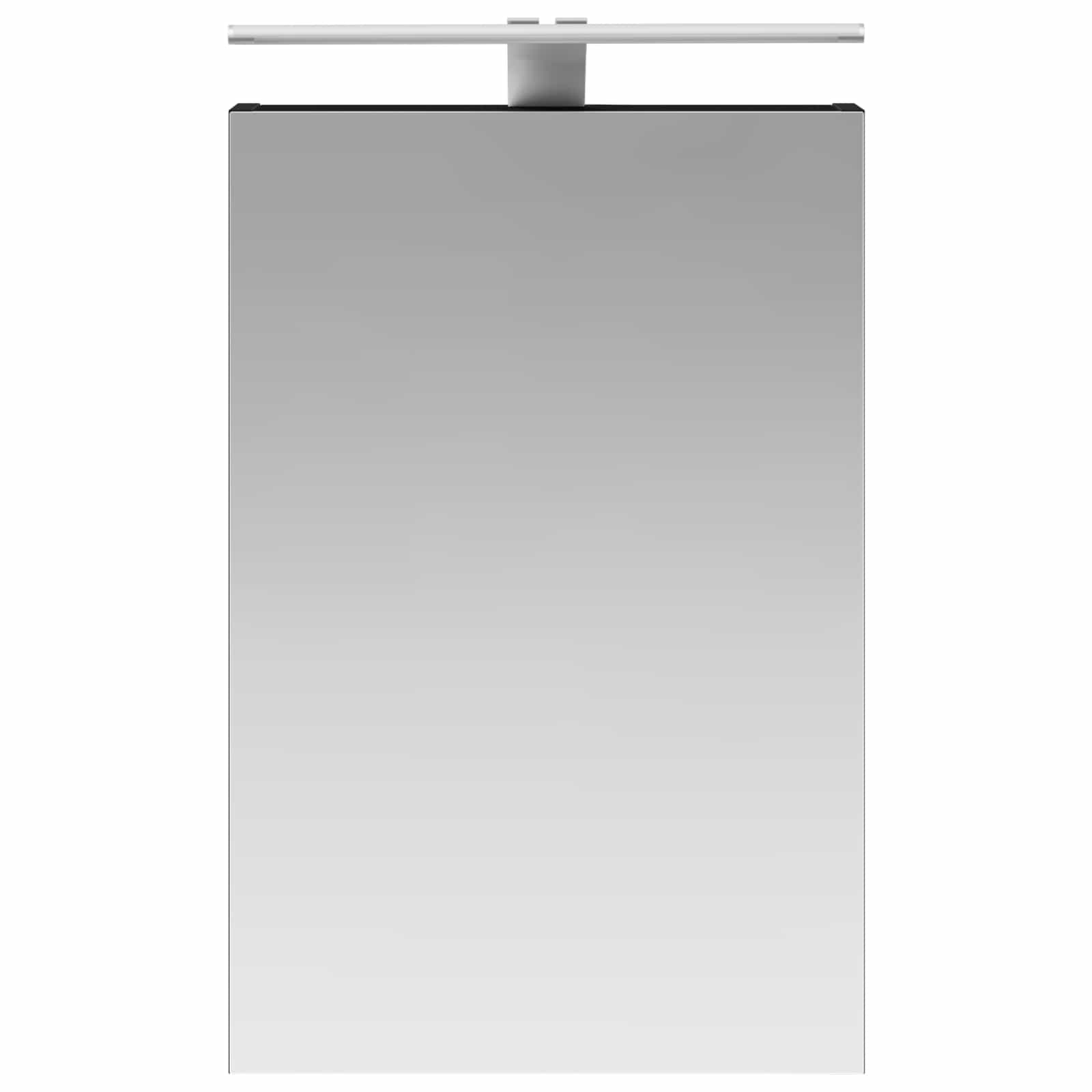 Badezimmerspiegelschrank mit Regal mit Tür Schwarz Eichen-Optik