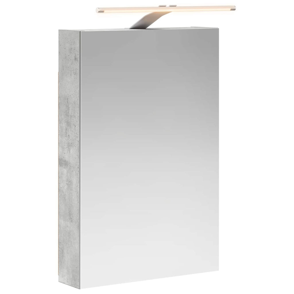 Badezimmerspiegelschrank mit Tür Beton Grau 40 x 10,5 x 60,5 cm