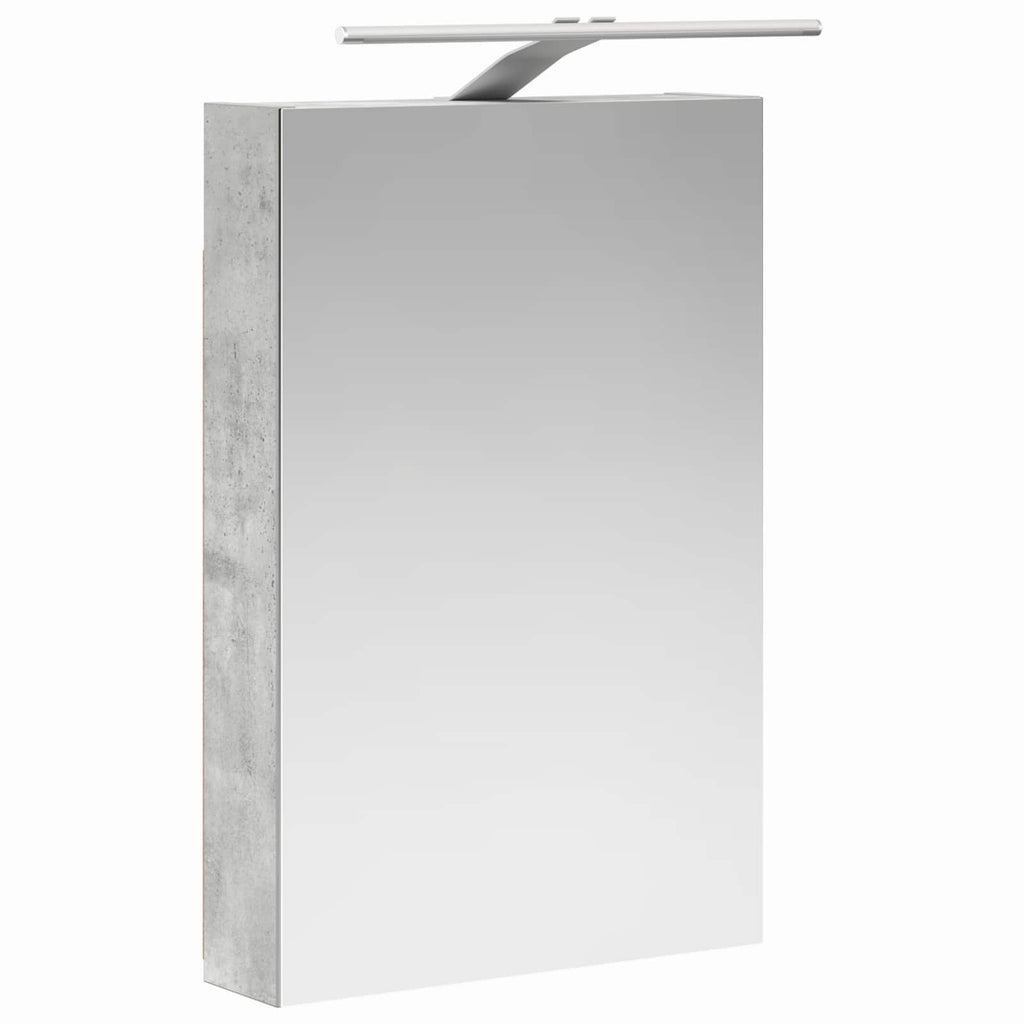 Badezimmerspiegelschrank mit Tür Beton Grau 40 x 10,5 x 60,5 cm