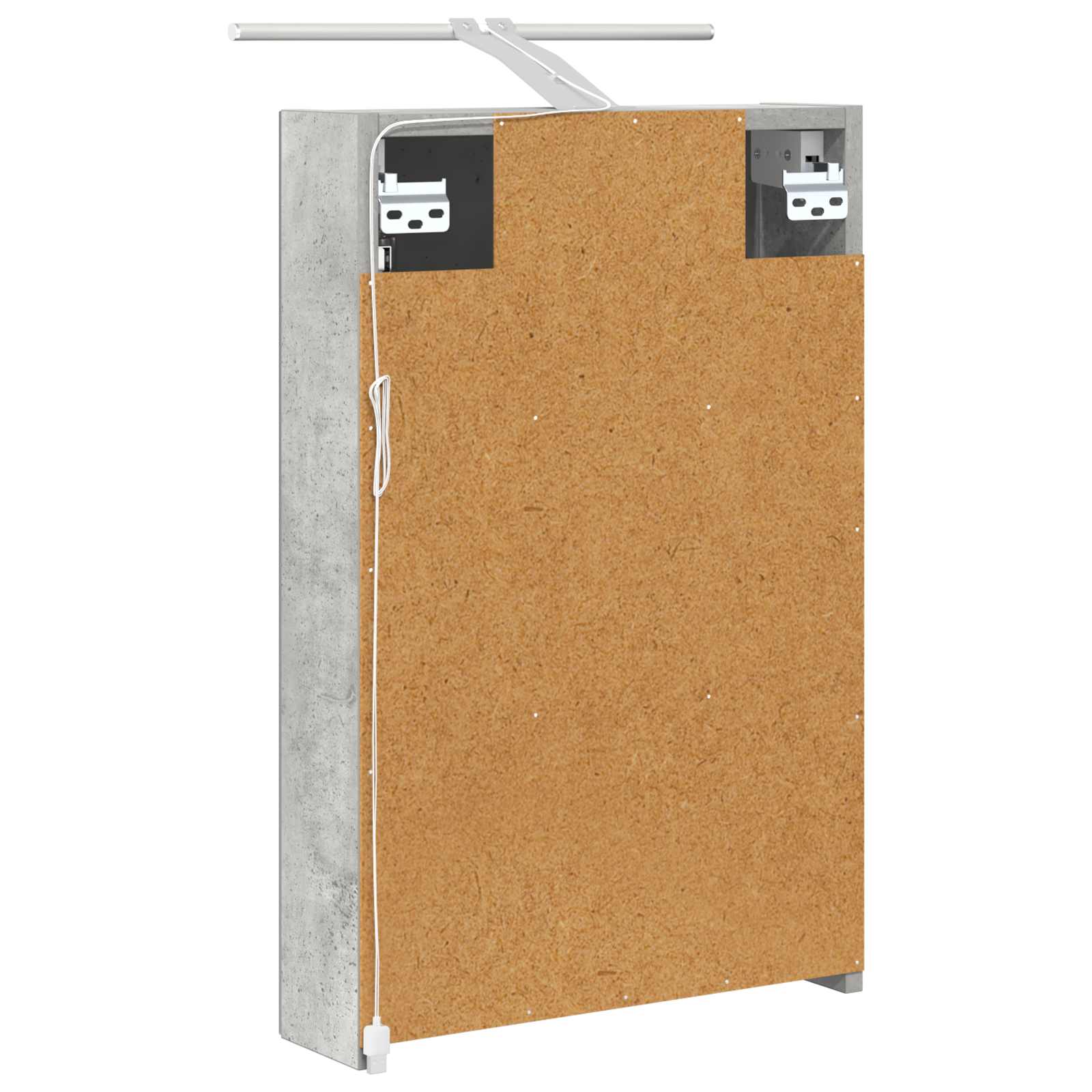 Badezimmerspiegelschrank mit Tür Beton Grau 40 x 10,5 x 60,5 cm