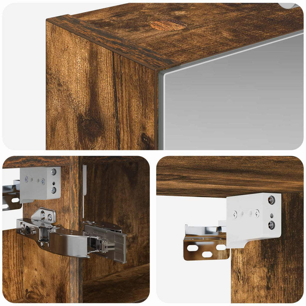 Badezimmerspiegelschrank Geräucherte Eiche 40 x 10,5 x 60,5 cm