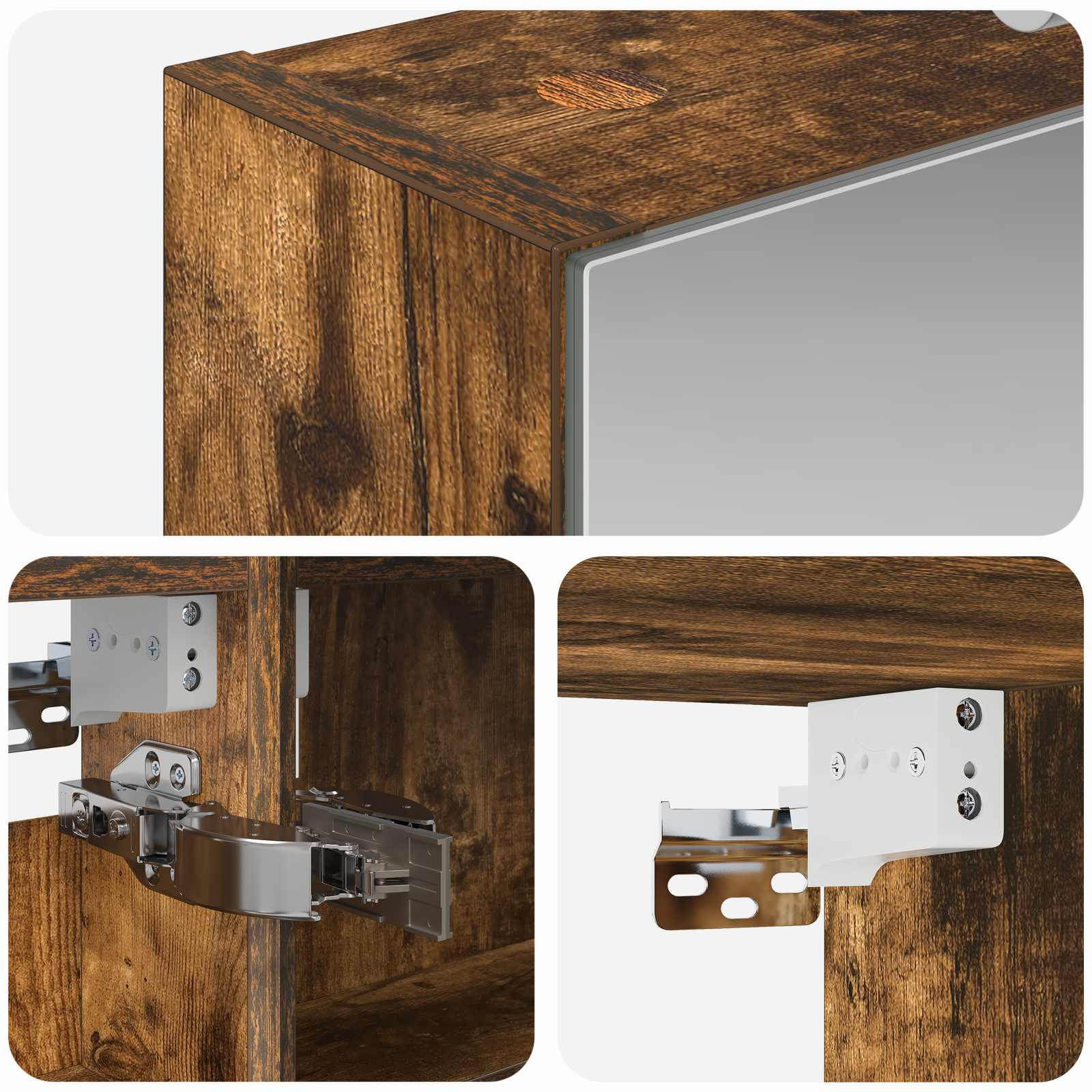 Badezimmerspiegelschrank Geräucherte Eiche 40 x 10,5 x 60,5 cm