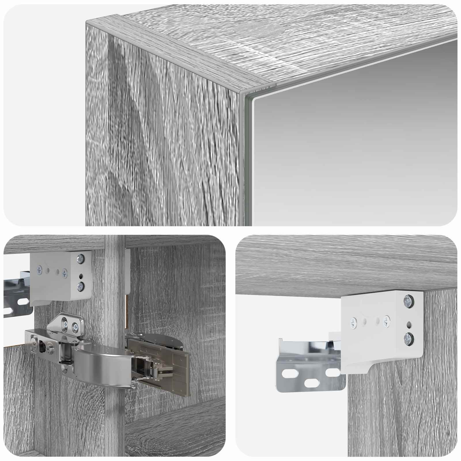 Badezimmerspiegelschrank Graues Sonoma 40 x 10,5 x 60,5 cm
