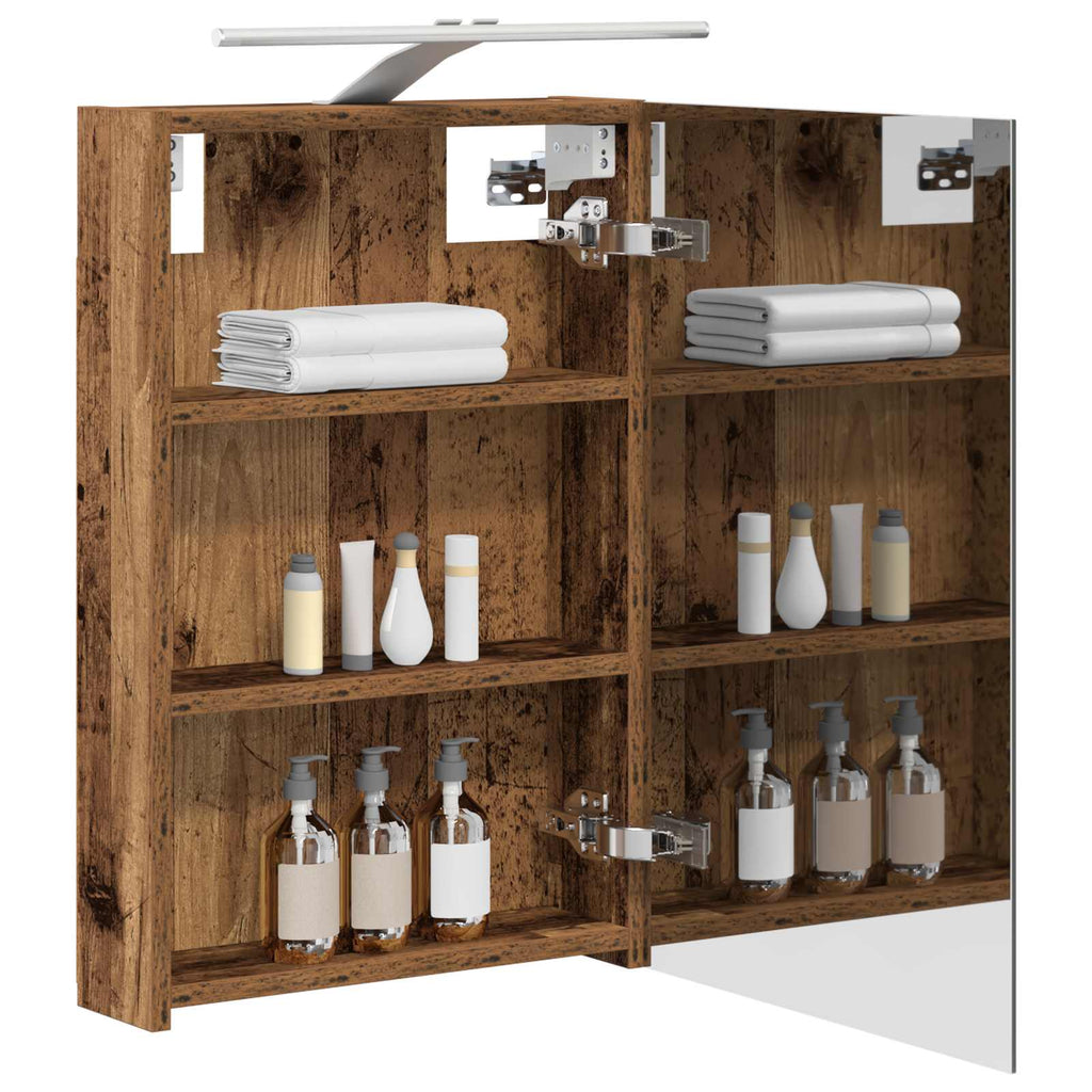 Badezimmerspiegelschrank mit Regal Altholz 40 x 10,5 x 60,5 cm