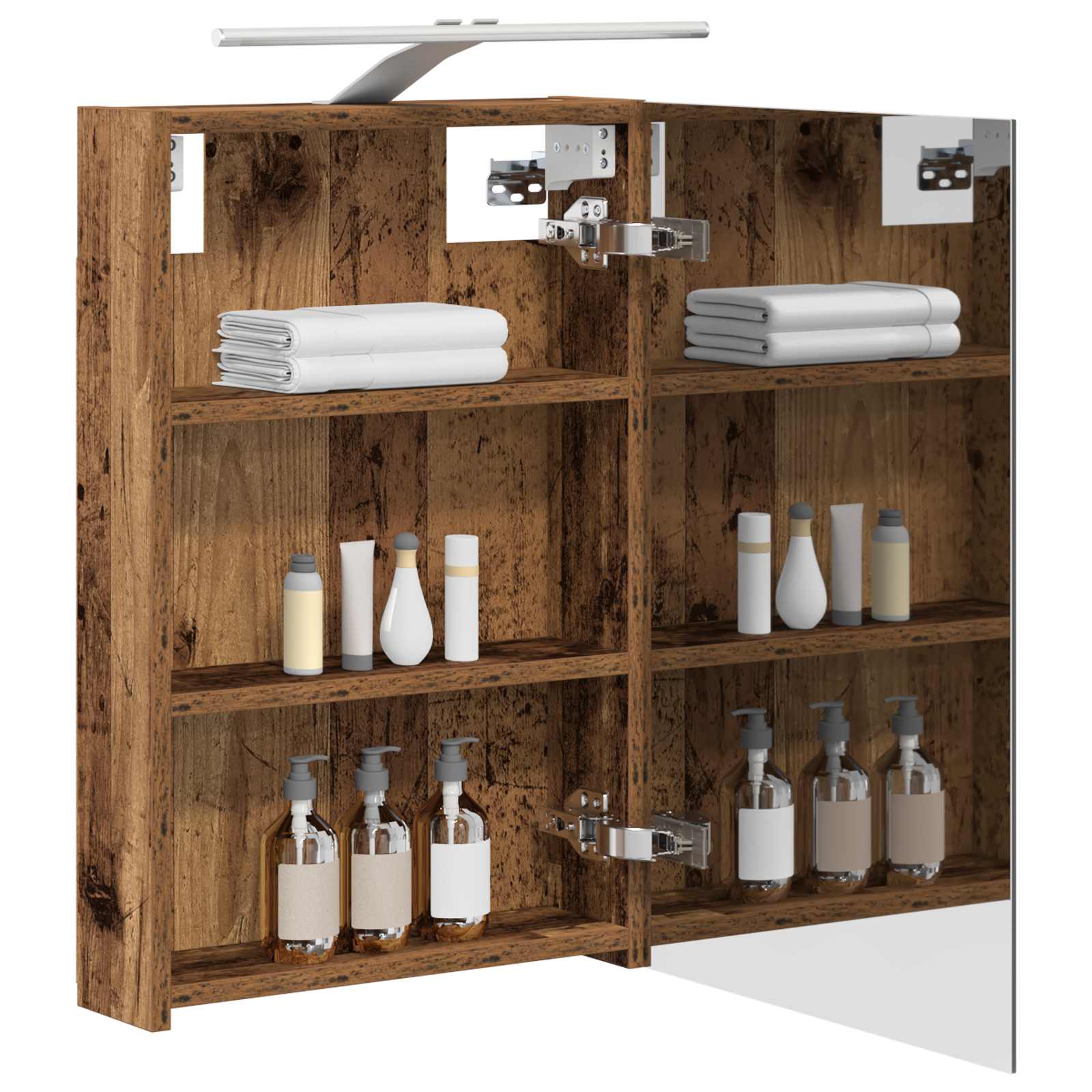 Badezimmerspiegelschrank mit Regal Altholz 40 x 10,5 x 60,5 cm