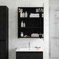 Badezimmerspiegelschrank Schwarz Eichen-Optik 50 x 14,5 x 70 cm